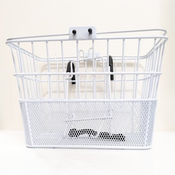 Retrospec Steel Mesh Apollo Bike Basket Glossy White Handlebar Mount Cycling - Picture 1 of 9